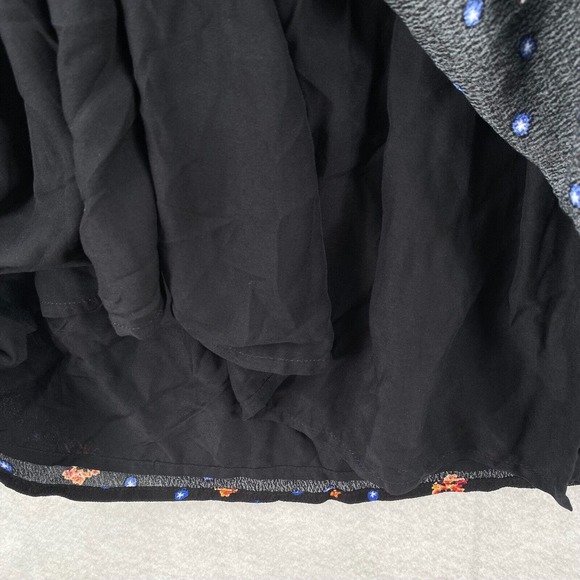 Free People Two Faces Mini Dress Womens XS Black Smocked Waist Balloon Sleeve - Picture 8 of 16
